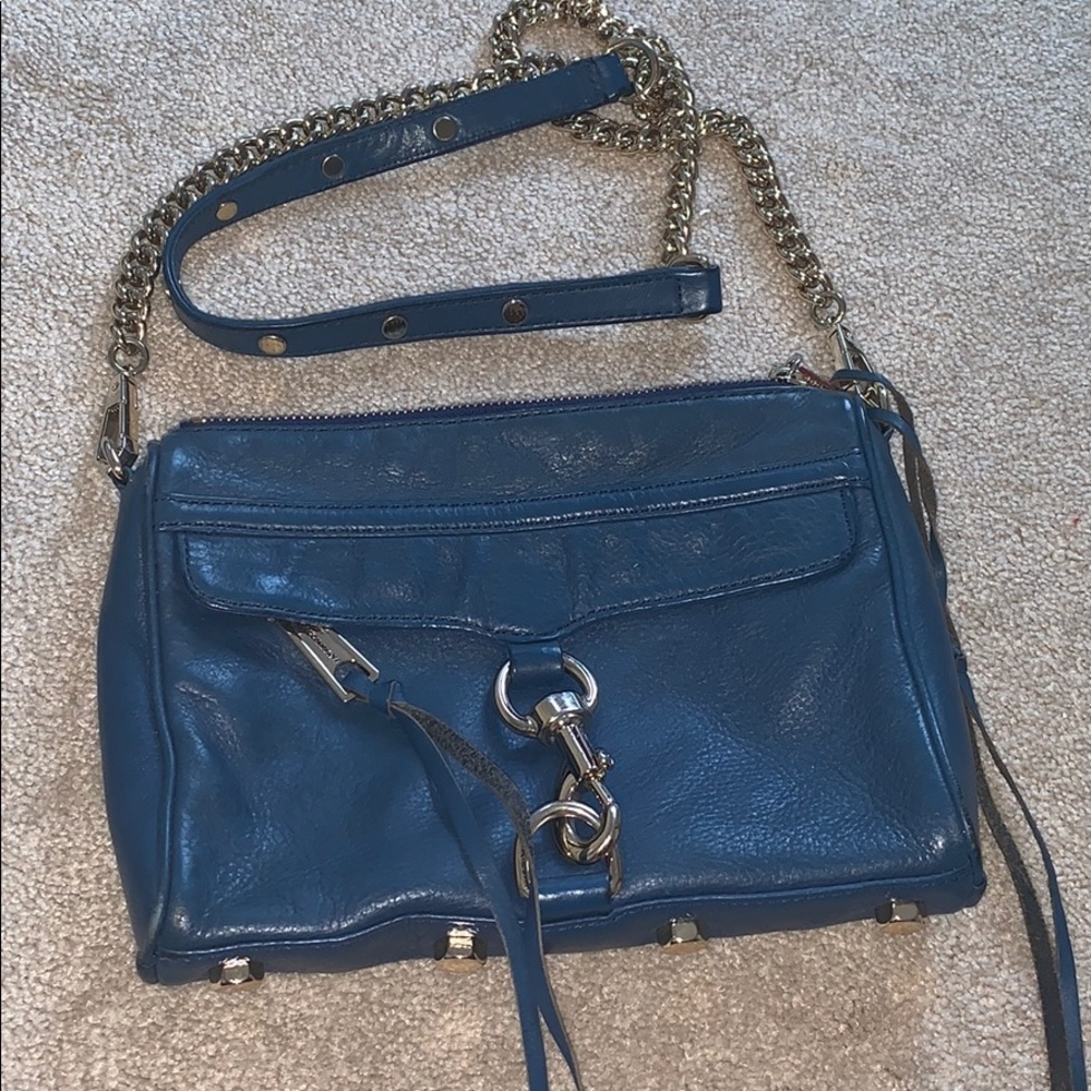 Rebecca Minkoff Mini MAC Leather Crossbody in Navy